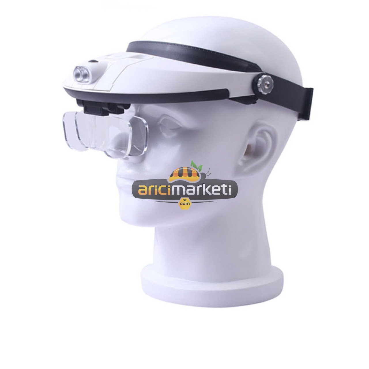 Ledli Şapka Tipi Büyüteç / Değiştirilebilir 5 Lensli 9X Yakınlaştırma