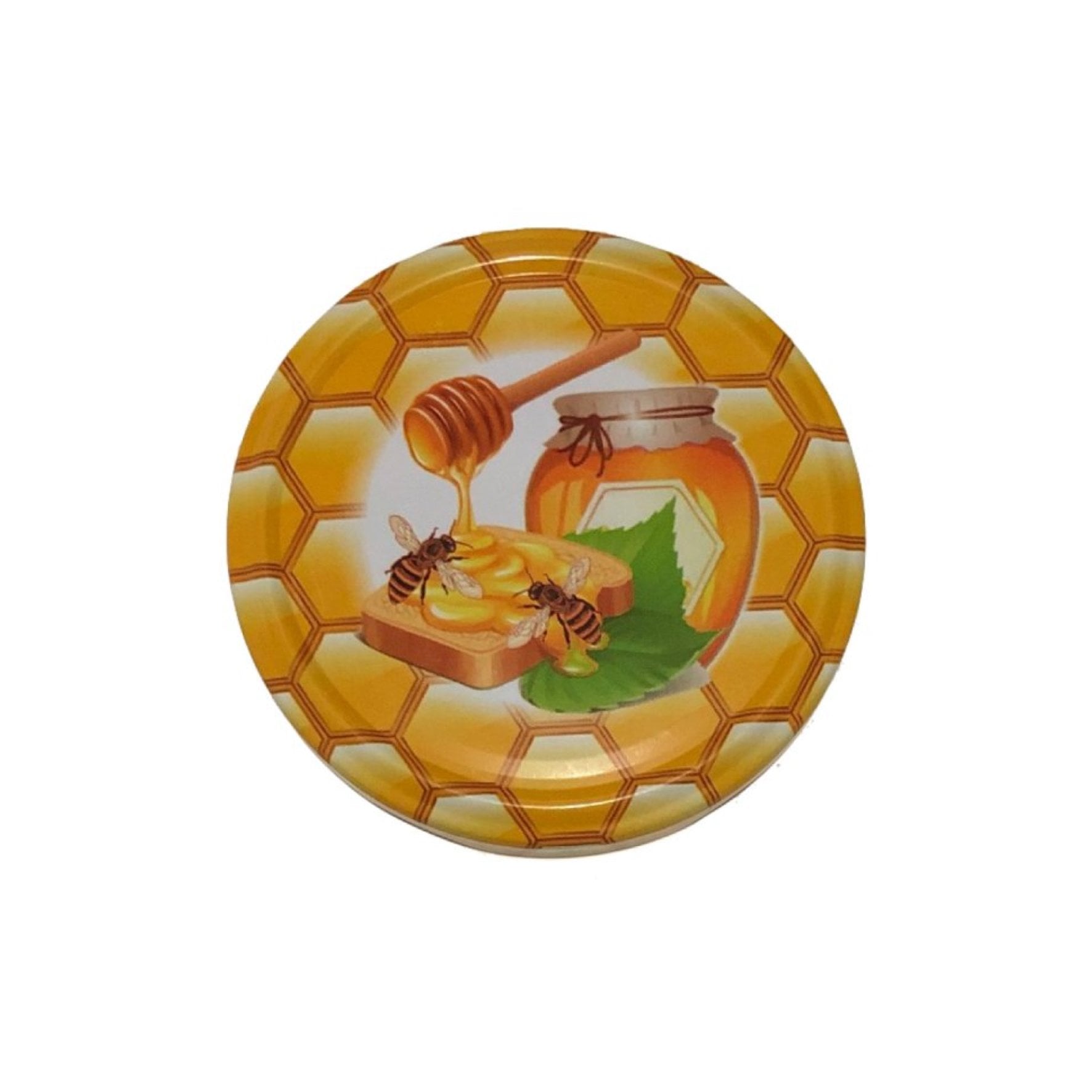 Arılı Petek Desenli Bal Kavanozu Kapağı - 82 mm