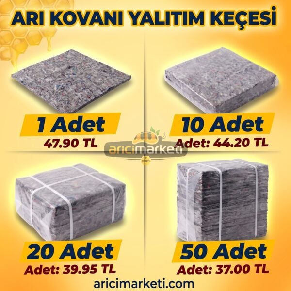 Arı Kovanı Yalıtım Keçesi 42x50 cm - 10 mm 10 Adet Yalıtım Keçesi