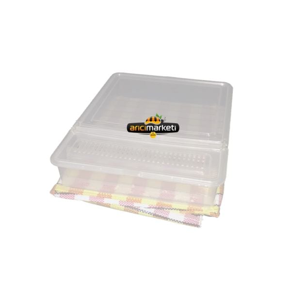 Örtü Bezli Plastik Kutu Yemlik - 1 Litre - Şeffaf